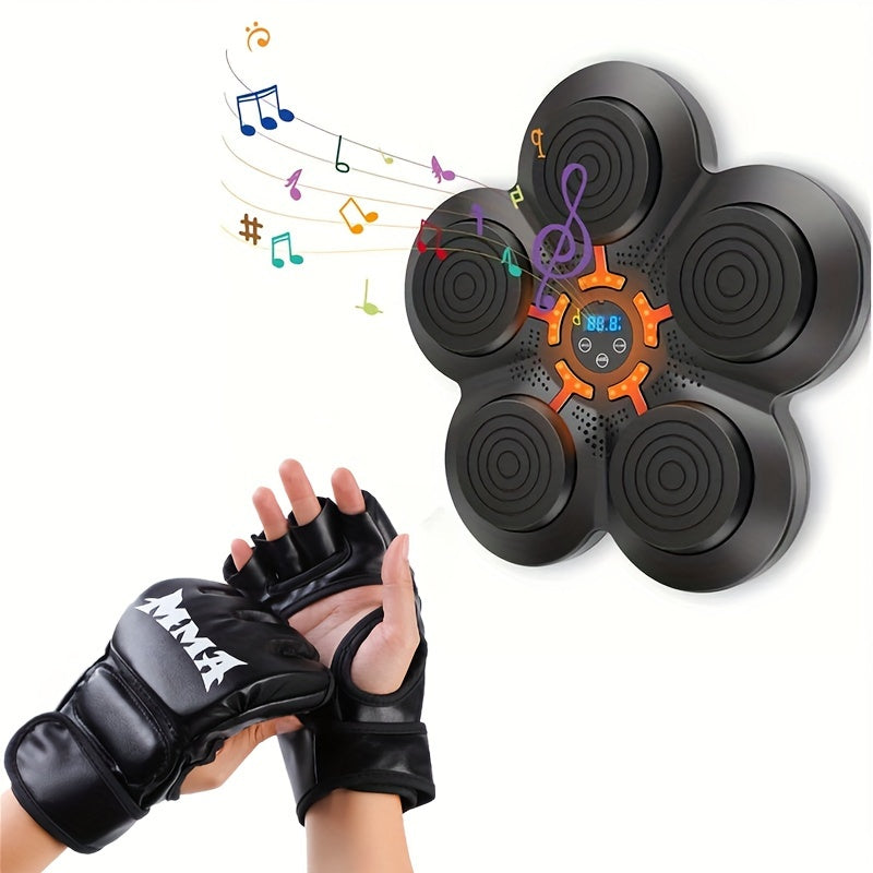 Boxing Training Kit with Reactive LED Wall Punching Target(Black)