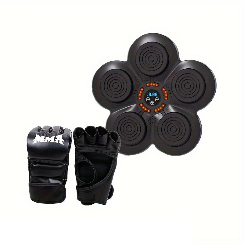 Boxing Training Kit with Reactive LED Wall Punching Target(Black)